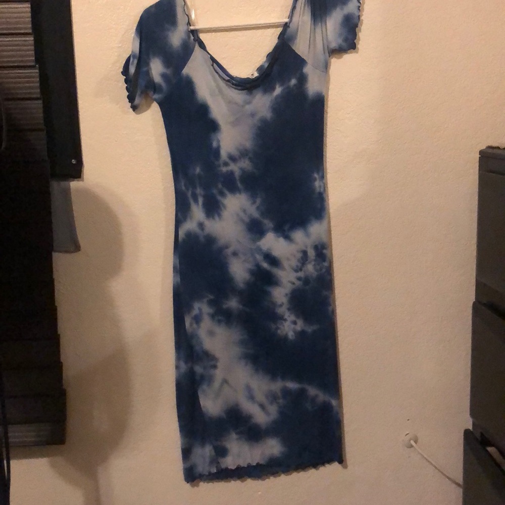 Never worn blue tie dye dress.